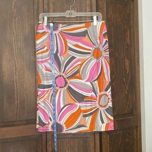 (A) Ideology VIBRANT pink gray orange white skirt, sz 4, EUC